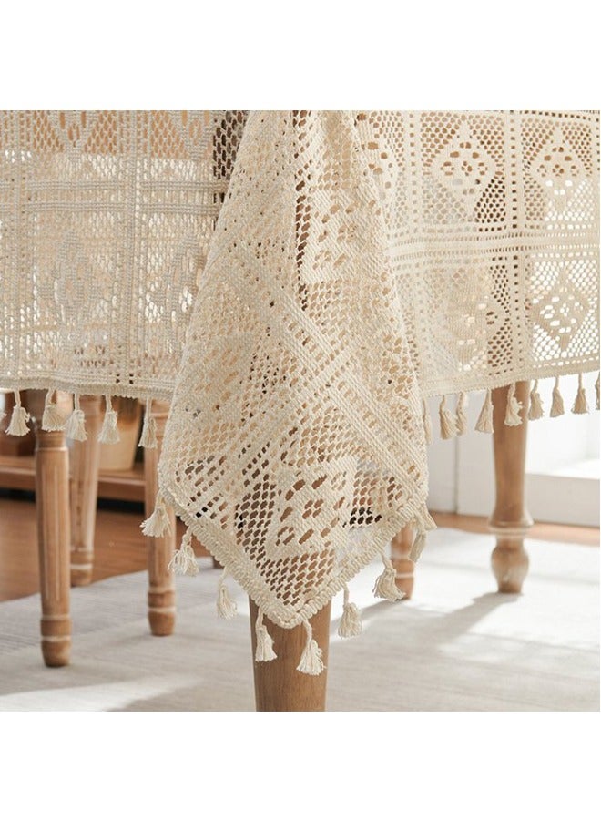 مفرش طاولة دانتيل، غطاء طاولة قابل للغسل لتناول الطعام، مقاوم للغبار والتجاعيد، مناسب للمطاعم والمطابخ المنزلية والحفلات والنزهات الداخلية والخارجية، مقاس 140×200 سم - Image 5