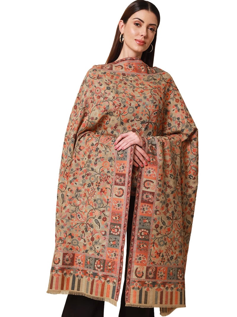 Pashmoda - Women’s Kaani Wool Blend Shawl, Wrap (Light Pashmina Colour) - Image 1