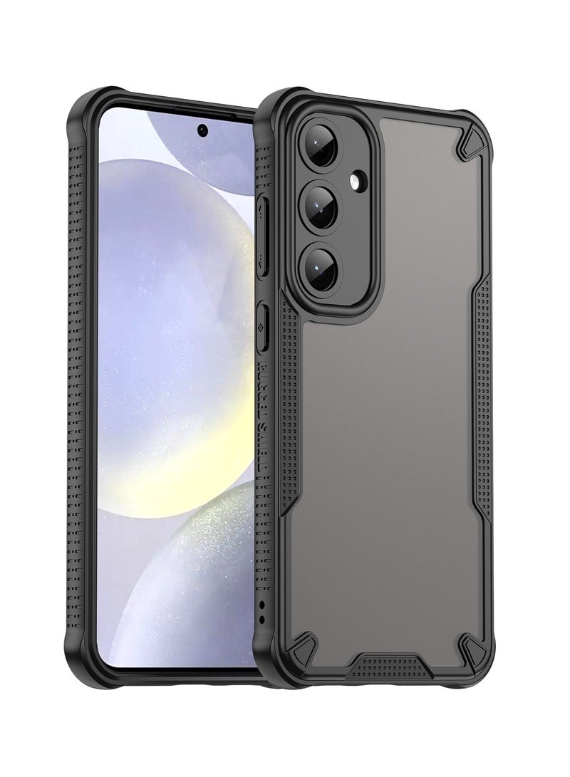 for Samsung Galaxy S25 Plus / S25+ Case Cover, Armor of Brushed Comfortable Oil Waterproof TPU+PC Soft Semi-translucentmatte Feel Cell Phone Protective Case for Samsung Galaxy S25 Plus / S25+, Black  - Image 1