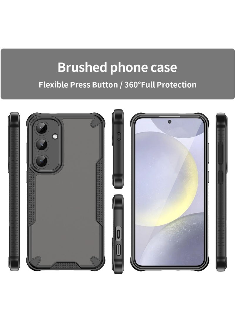 for Samsung Galaxy S25 Plus / S25+ Case Cover, Armor of Brushed Comfortable Oil Waterproof TPU+PC Soft Semi-translucentmatte Feel Cell Phone Protective Case for Samsung Galaxy S25 Plus / S25+, Black  - Image 2
