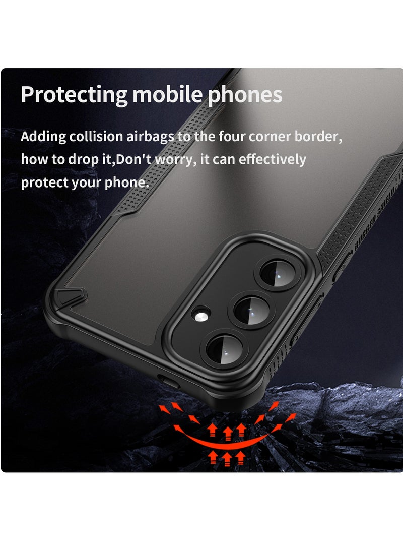 for Samsung Galaxy S25 Plus / S25+ Case Cover, Armor of Brushed Comfortable Oil Waterproof TPU+PC Soft Semi-translucentmatte Feel Cell Phone Protective Case for Samsung Galaxy S25 Plus / S25+, Black  - Image 3