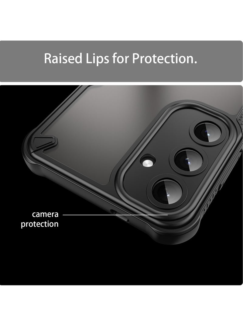 for Samsung Galaxy S25 Plus / S25+ Case Cover, Armor of Brushed Comfortable Oil Waterproof TPU+PC Soft Semi-translucentmatte Feel Cell Phone Protective Case for Samsung Galaxy S25 Plus / S25+, Black  - Image 5