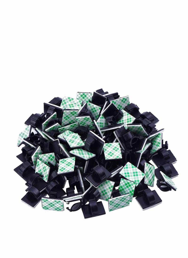 Excefore 100 Pcs Adhesive Cable Clips Upgraded Multifunctional Cord Holder Wire Organizer Cable Clamp for Car Office and Home Cable Management  - Image 1