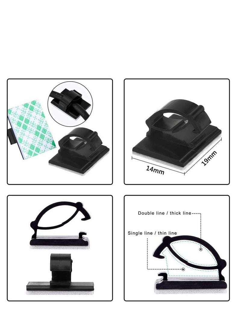 Excefore 100 Pcs Adhesive Cable Clips Upgraded Multifunctional Cord Holder Wire Organizer Cable Clamp for Car Office and Home Cable Management  - Image 3