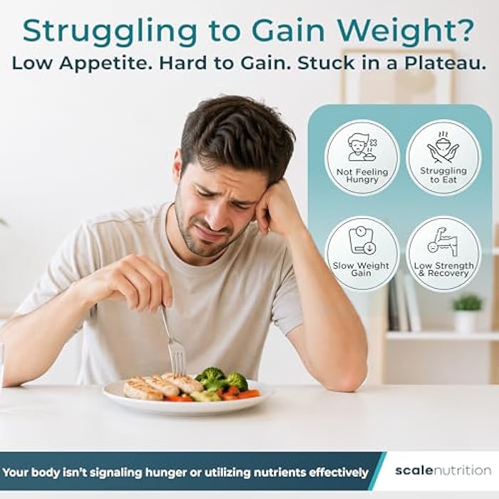 Scale Nutrition جين - حبوب تعزيز الشهية للبالغين - منشط شهية طبيعي وداعم لزيادة الوزن مع مستخلص الزنجبيل، الشوك المقدس، جذر الجنطيانا وكرياتين - 120 كبسولة - Image 2