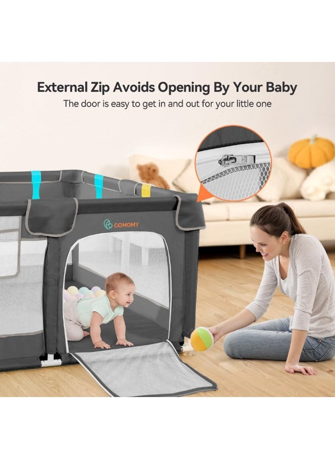 Apexll Extra-Large Baby Playpen (200×180cm) – Safe Toddler Activity Center with Door, Suction Cups & Breathable Mesh – Indoor Play Yard for Babies & Kids  - Image 2