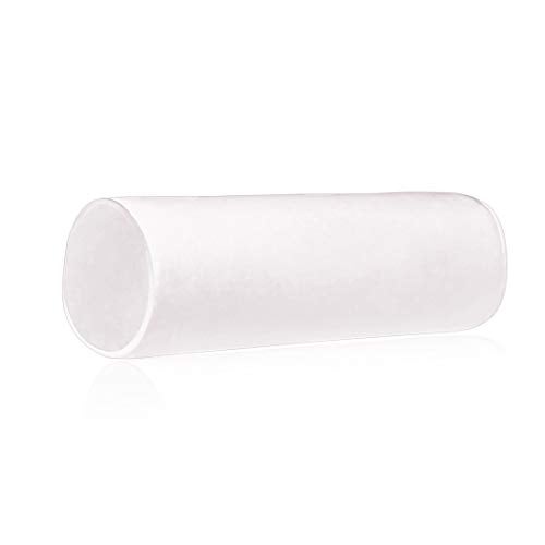 Tinbolunce Memory Foam Roll Pillow for Knee/Leg/Neck - Full Moon Bolster/Round Cylinder Pillow for Sleeping on Side or Back - Removable Cooling Cover Length 18" x 6" Diameter (Cream) - Image 1