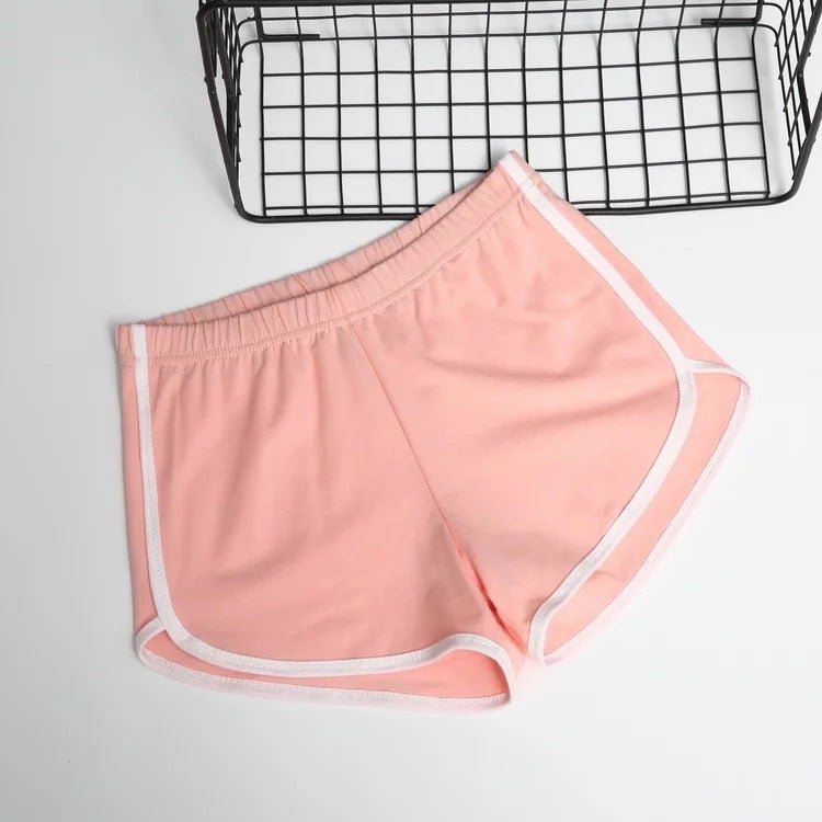 Sports Shorts Womens Summer Casual Solid Color Three-point Pants Korean Style Fashion Yoga Beach Pants Candy Color Hot Pants Wide Legs Pink  - Image 1