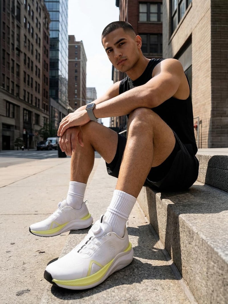 Bacca Bucci ION Glide – Advanced Performance Sports Shoes with Rotary Lacing & Ultra-Comfort Insocks White UK 6 - Image 5