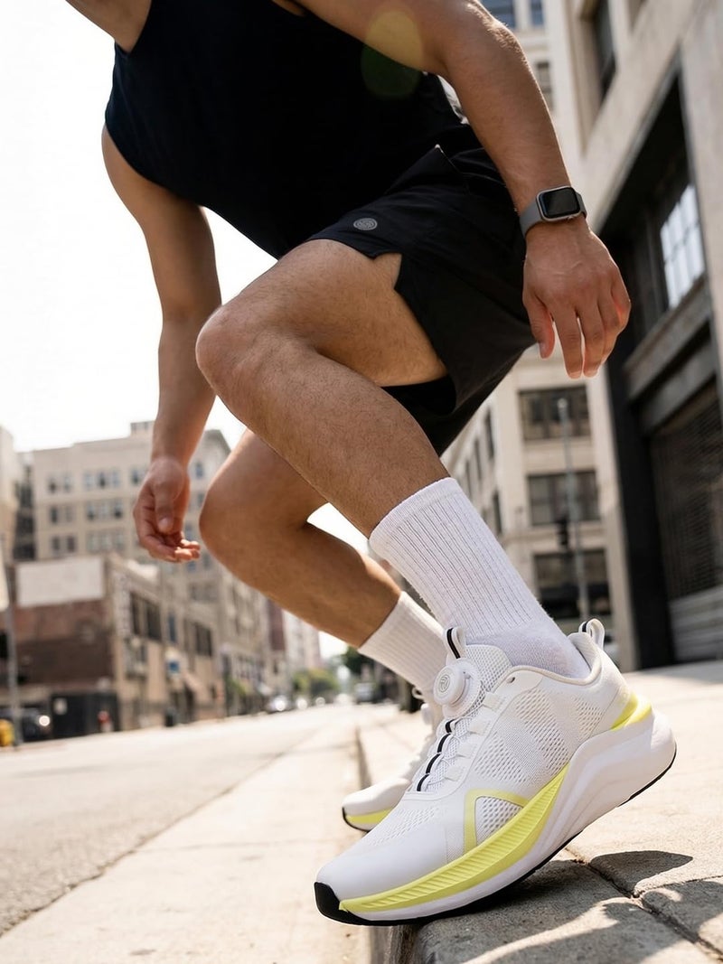 Bacca Bucci ION Glide – Advanced Performance Sports Shoes with Rotary Lacing & Ultra-Comfort Insocks White UK 6 - Image 3