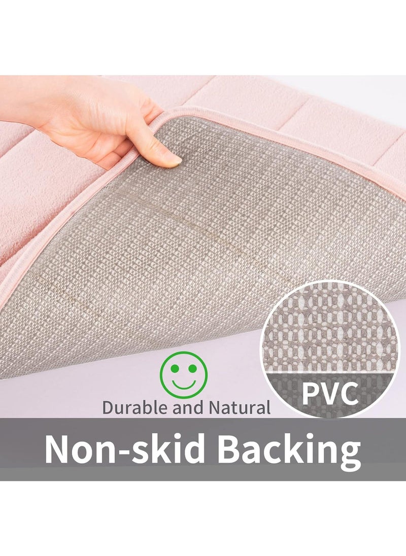 Bluejw - Bathroom Rug Ultra Soft Non Slip And Absorbent Bathroom Mat Coral Fleece Memory Foam Bath Mat For Bathroom Home 60x90cm - Image 1