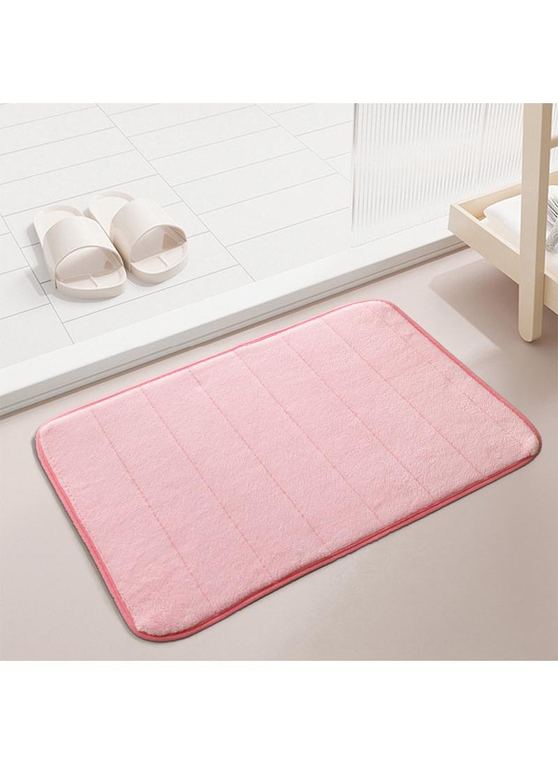 Bluejw - Bathroom Rug Ultra Soft Non Slip And Absorbent Bathroom Mat Coral Fleece Memory Foam Bath Mat For Bathroom Home 60x90cm - Image 1
