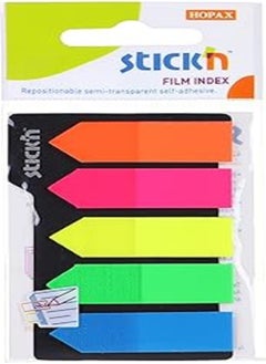 Stick'n ورقة ملاحظات لاصقة هوباكس ستيكن 21143 مقاس 42×12 مم - متعددة الألوان، 125 ورقة 