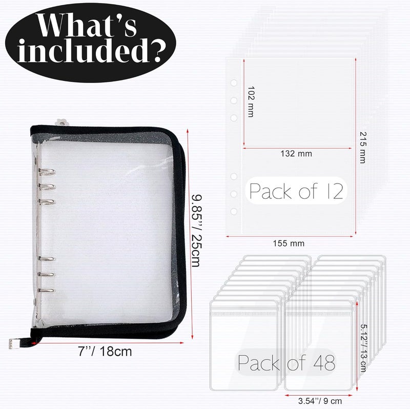 LingLingo Bracelet Holder Travel Jewelry Organizer Case Transparent Jewelry Storage Book for Earring Necklace Ring with Small Clear Zippered Pouch - Image 4