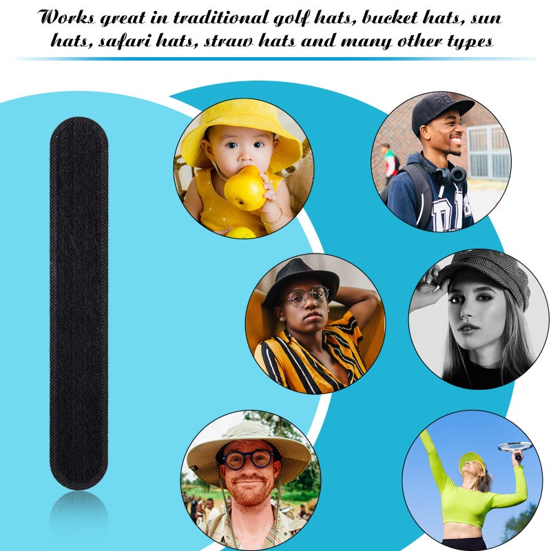 Gejoy Hat Sweat Liner Sweat Protector Disposable Cap Sweatband Shields Absorbing Pad for Women Men Golf Baseball Cap Hard Hat(Black,50 Pieces) - Image 5