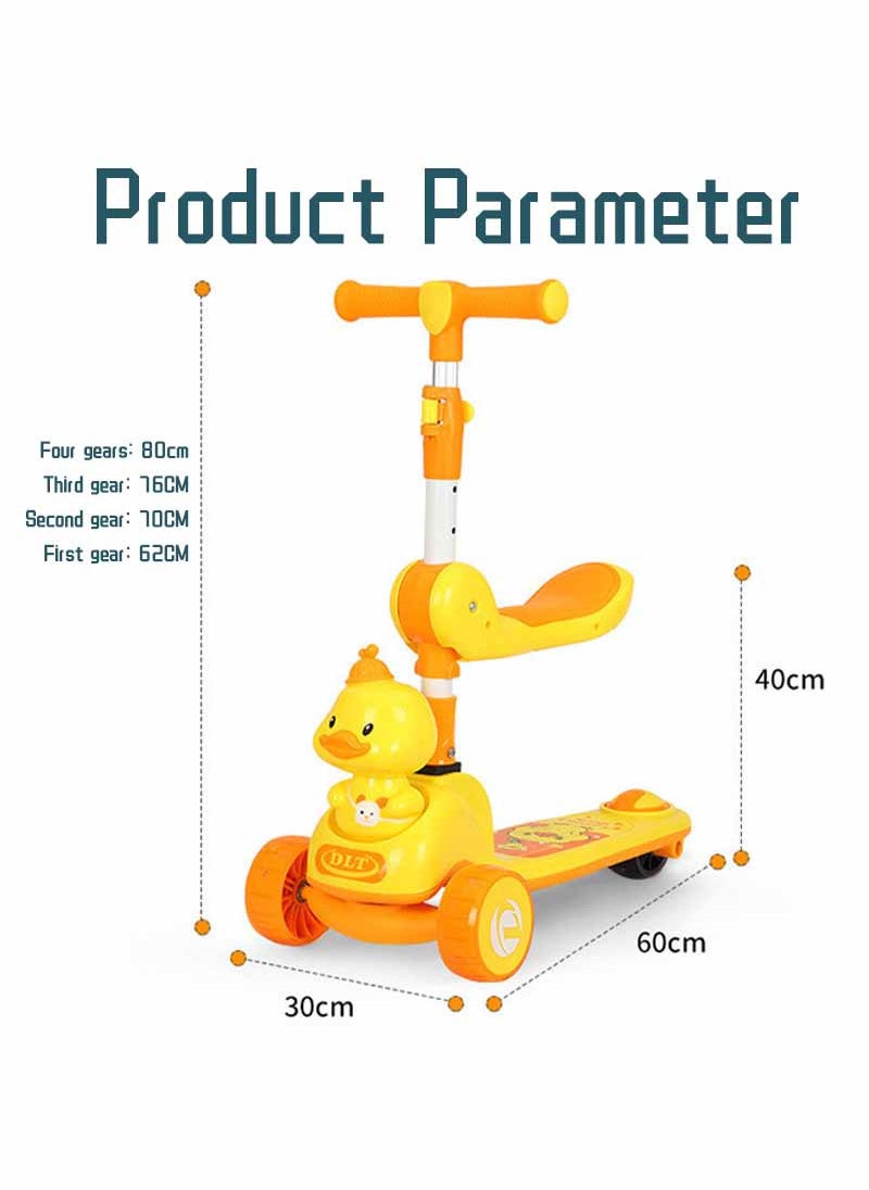 YelaJoy - Kids Scooter - Toddler Scooter for Kids 3-6, Adjustable Height &Foldable 3 Wheel Scooter for Boys & Girls- Kids Three Wheel Scooter with Light Up LED Wheels - Image 1