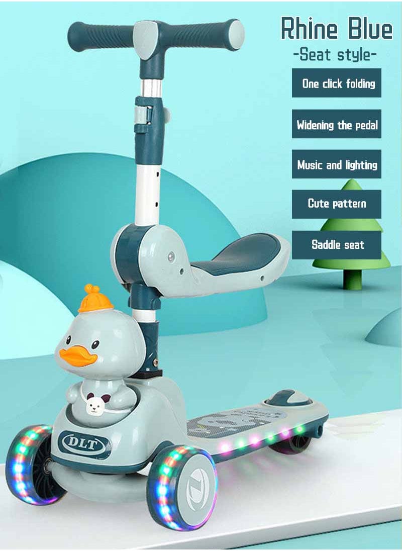 YelaJoy - Kids Scooter - Toddler Scooter for Kids 3-6, Adjustable Height &Foldable 3 Wheel Scooter for Boys & Girls- Kids Three Wheel Scooter with Light Up LED Wheels - Image 1