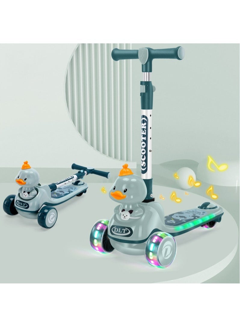 YelaJoy - Kids Scooter - Toddler Scooter for Kids 3-6, Adjustable Height &Foldable 3 Wheel Scooter for Boys & Girls- Kids Three Wheel Scooter with Light Up LED Wheels - Image 1