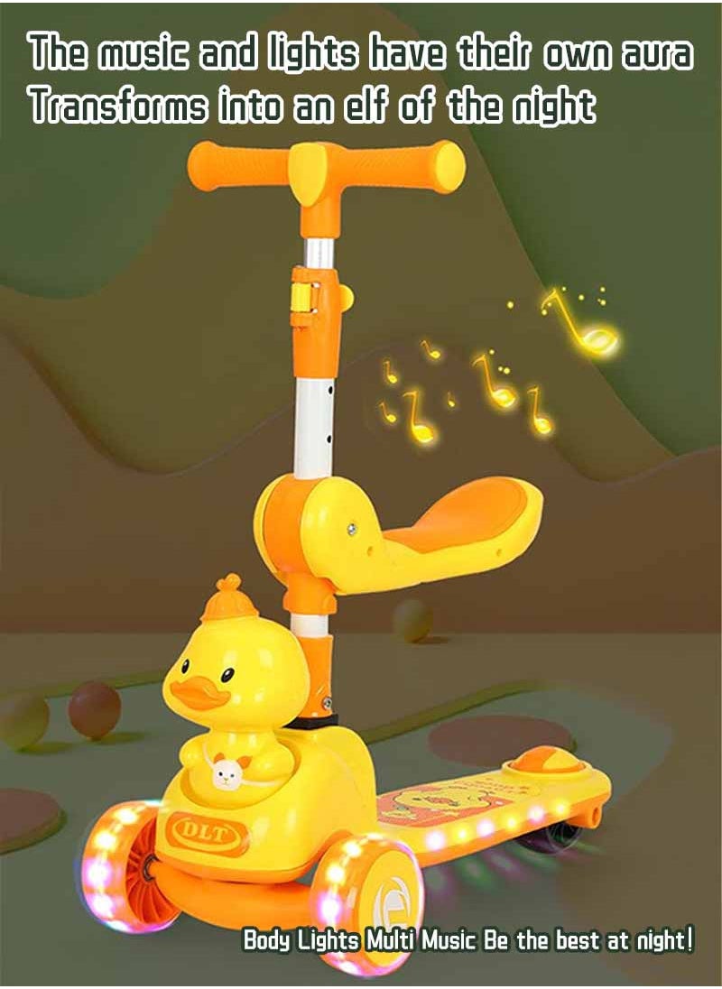 YelaJoy - Kids Scooter - Toddler Scooter for Kids 3-6, Adjustable Height &Foldable 3 Wheel Scooter for Boys & Girls- Kids Three Wheel Scooter with Light Up LED Wheels - Image 1