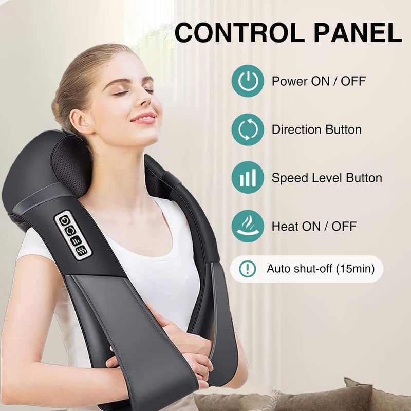 Electric Neck and Shoulder Massager with Heat - Deep Tissue 3D Kneading for Muscle Relief - Image 2