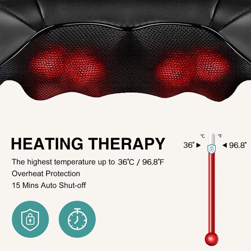 Electric Neck and Shoulder Massager with Heat - Deep Tissue 3D Kneading for Muscle Relief - Image 4