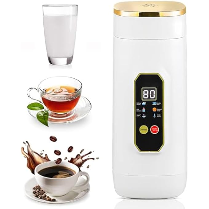 Angju Electric Kettle650Ml Travel Portable KettleHot Water Boiler With 6 Temperature Control 316 Stainless Steel Water Heater With Auto ShutOff  Boil Dry Protection Small Electric Water Kettle - Image 1