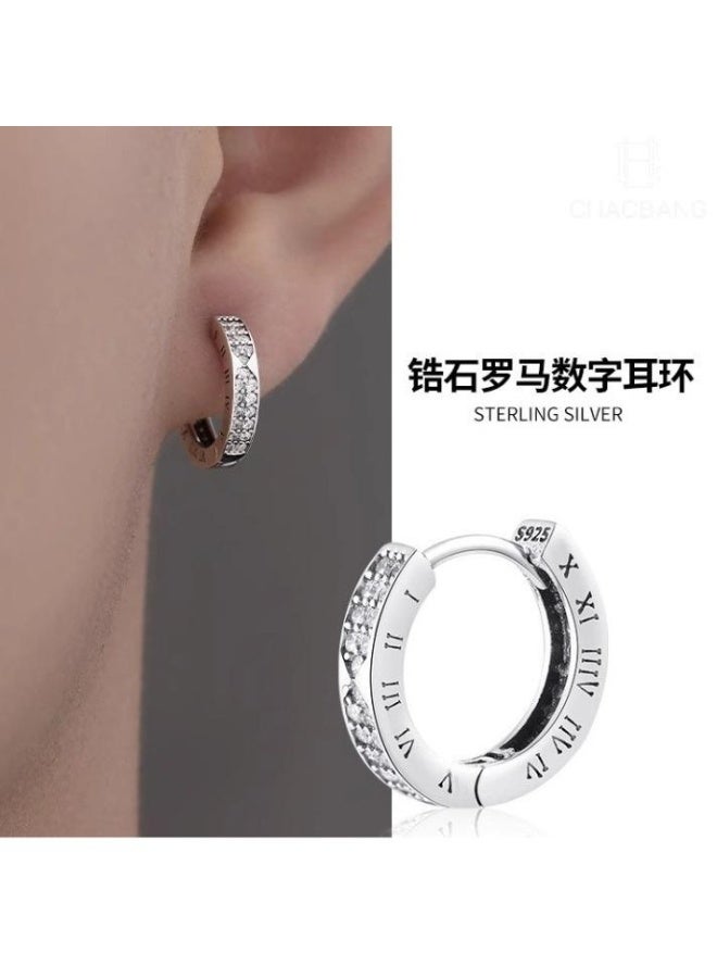 لاتين زوج واحد من الأقراط الرجالية المصنوعة من الفولاذ المقاوم للصدأ، أقراط دائرية على شكل هاجي - Image 1