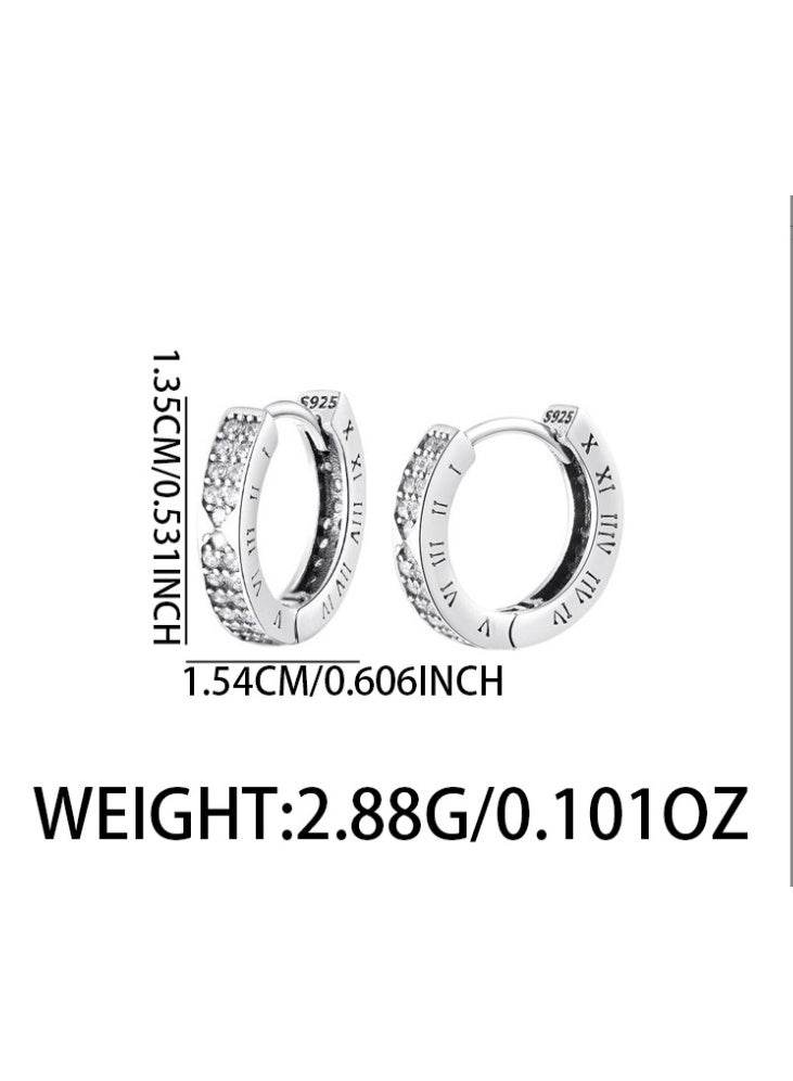 لاتين زوج واحد من الأقراط الرجالية المصنوعة من الفولاذ المقاوم للصدأ، أقراط دائرية على شكل هاجي - Image 4