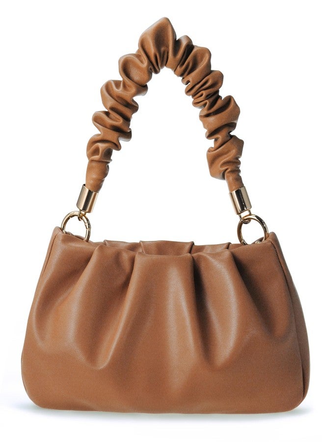 Hoxis Cloud Pouch Bag Women Shoulder Handbag Soft Vegan Leather Vintage Hobo Chain Cross body Bag (Camel) - Image 1
