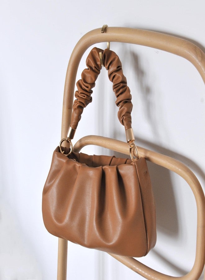 Hoxis Cloud Pouch Bag Women Shoulder Handbag Soft Vegan Leather Vintage Hobo Chain Cross body Bag (Camel) - Image 2