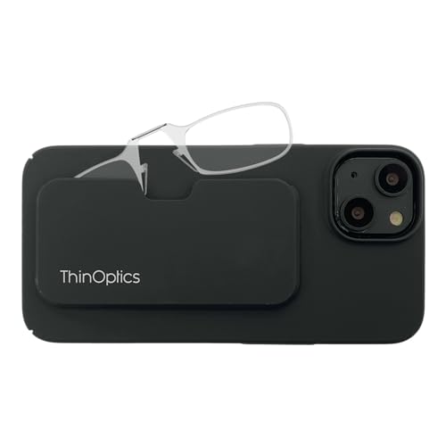 ThinOptics نظارات القراءة الرقيقة ThinOptics بتصميم مستطيل نحيف، غلاف آيفون 15/نظارات شفافة، 44 مم + 2 - Image 4