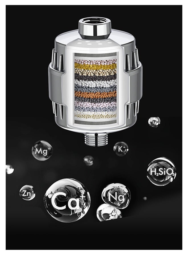 15 Stage Shower Filter with Dual Cartridge - Shower Head Filter - Hard Water Filter Anti Hair Fall Ideal to Remove Chlorine and Heavy Metals from Water with Calcium Sulphite Beans - Image 3