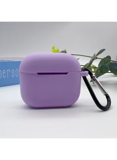 Generic Suitable For 2024 AirPods 4Th Generation Protective Cover Apple 4Th Generation Silicone Headphone Cover Bluetooth Headset Soft Shell-Color:Purple [with Buttons] Single Pearlescent Bag Packaging-Model:2024 Airpods 4th Generation  - Image 1