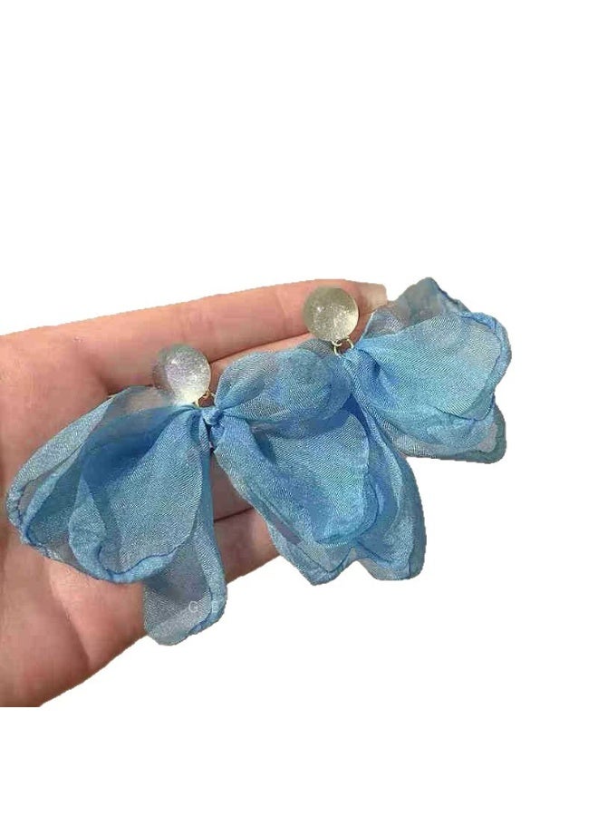 Goolsky Ethereal Chiffon Flower Earrings for Women – New Bestseller Elegant Studs, Chic Seaside Vacation Vibes, Soft Chiffon Flowers Hypoallergenic Posts, Beach Vacation Summer Daily Wear - Image 4