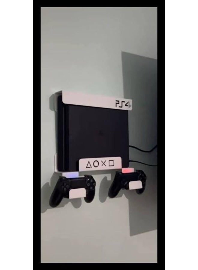Modern PlayStation 4 stand for organizing and arranging your PS4 next to the screen; professional decorative gaming stand; sturdy, space-saving PlayStation holder; stylish gaming organizer base for gaming rooms and offices. - Image 1
