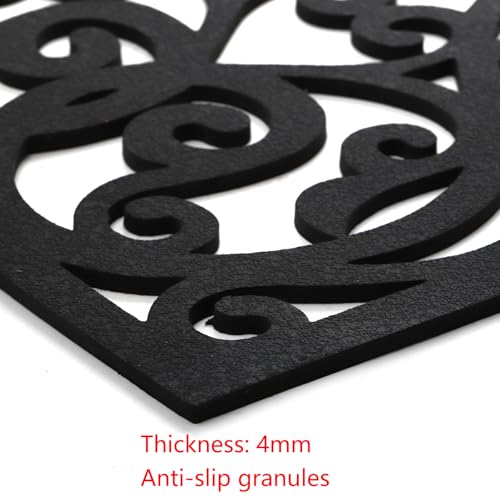 Hedume 4 Pack Rubber Stair Mats, Non Slip Stair Treads Mat, Rubber Scroll Doormat for Outdoor, Indoor, Entrance, Stairs (29" x 9.5") - Image 3