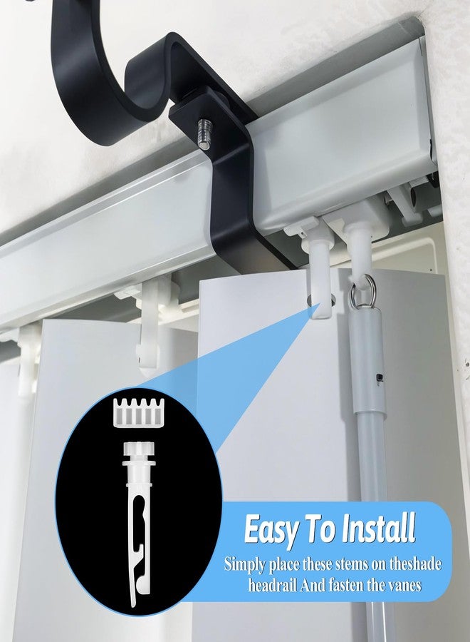 Apausvcm 12 Sets Vertical Blinds Replacement Stem and Gear, White Vertical Blind Repair Kit Replacement Parts Carrier Stem Vertical Blinds Curtain Accessories for Headrail - Image 4