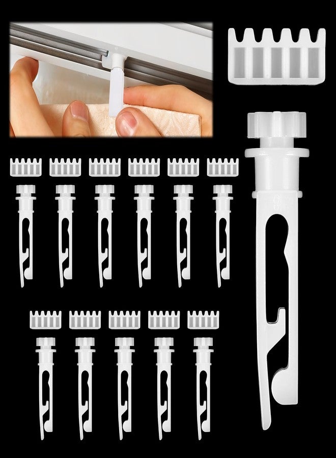 Apausvcm 12 Sets Vertical Blinds Replacement Stem and Gear, White Vertical Blind Repair Kit Replacement Parts Carrier Stem Vertical Blinds Curtain Accessories for Headrail - Image 1