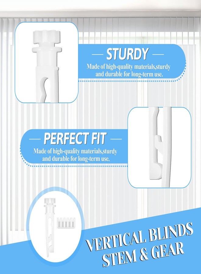 Apausvcm 12 Sets Vertical Blinds Replacement Stem and Gear, White Vertical Blind Repair Kit Replacement Parts Carrier Stem Vertical Blinds Curtain Accessories for Headrail - Image 3