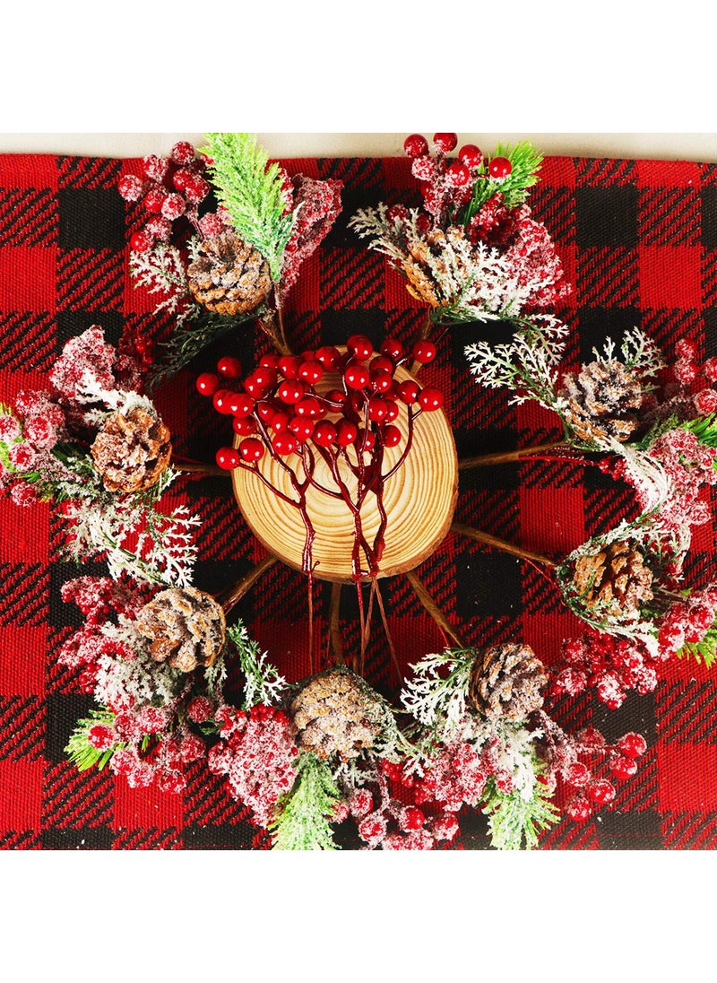 Fangoo Fangoo 20 Pack 7 Inch Burgundy Red Berry Picks for Christmas Tree Branches Decorations for Home Holly Berries for Crafts Winter Holiday Wedding Decor  - Image 5