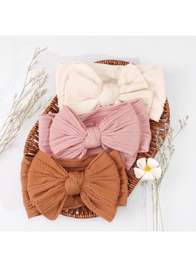 Relex Super Stretchy Soft Handmade Headbands with Double Bows Head Wrap Nylon Hair Accessories for Newborn Baby Girls Infant Toddlers Kids (Pack of 6) - Image 5