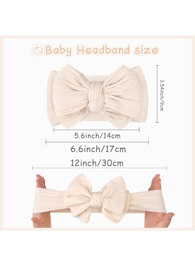Relex Super Stretchy Soft Handmade Headbands with Double Bows Head Wrap Nylon Hair Accessories for Newborn Baby Girls Infant Toddlers Kids (Pack of 6) - Image 2