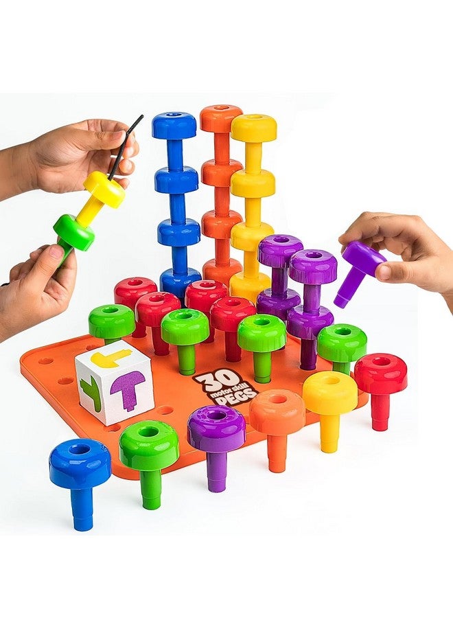 Skoolzy 34 Pc Foam Stacking Set with Lacing & Storage for Ages 2-4 - Image 1