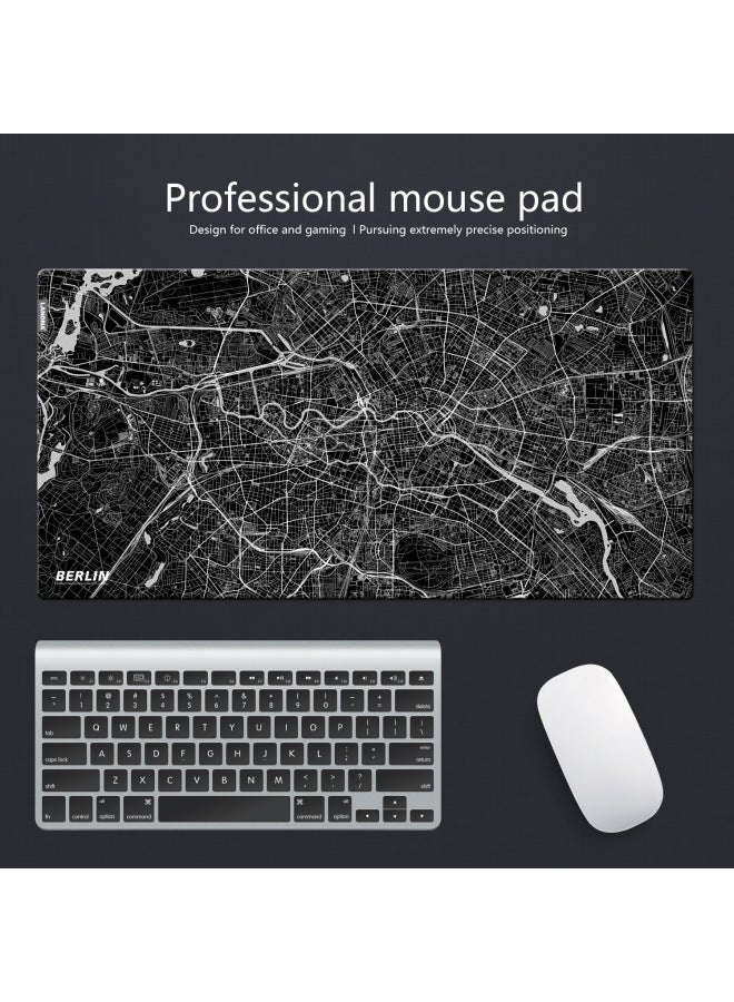 LANDNA Office Business Mouse Pad Game Special Mouse Pad Competitive Mouse Pad Professional Design Mouse Pad-Color:Edge Lock-Pattern:BERLIN(80*40)  - Image 1