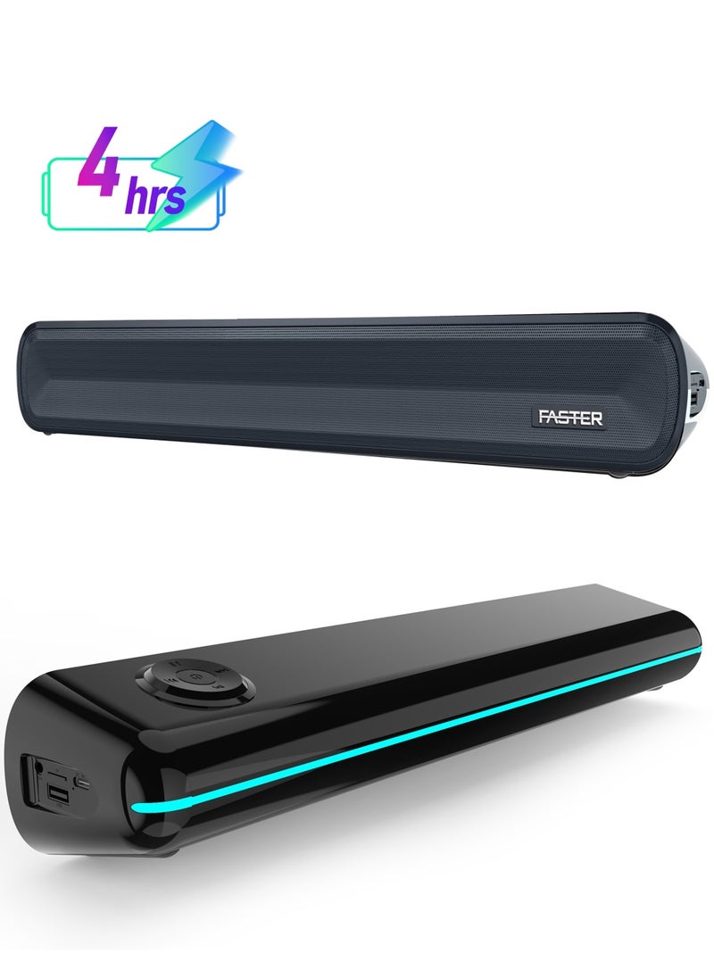 فاستر Z10 Pro مكبر صوت بلوتوث محمول بقدرة 20 وات - مكبر صوت لاسلكي مع أضواء ساحرة للكمبيوتر الشخصي والكمبيوتر المحمول والتلفزيون والهاتف الذكي والكمبيوتر اللوحي - مسرح منزلي صغير مع صوت محيطي - دعم بطاقة USB/Aux/TF، التوصيل والتشغيل  - Image 1