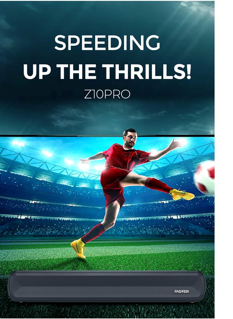 فاستر Z10 Pro مكبر صوت بلوتوث محمول بقدرة 20 وات - مكبر صوت لاسلكي مع أضواء ساحرة للكمبيوتر الشخصي والكمبيوتر المحمول والتلفزيون والهاتف الذكي والكمبيوتر اللوحي - مسرح منزلي صغير مع صوت محيطي - دعم بطاقة USB/Aux/TF، التوصيل والتشغيل  - Image 5