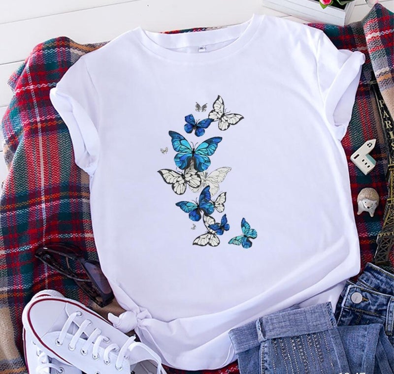 Source Be Like Never Letter Printed Short Sleeve Top T-Shirt European Size Plus Size - Image 1