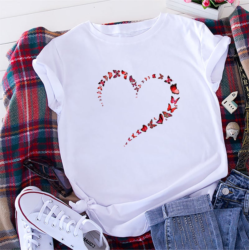 Source Be Like Never Letter Printed Short Sleeve Top T-Shirt European Size Plus Size - Image 4