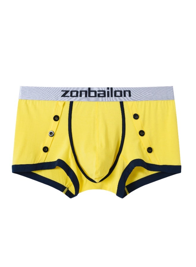 Zonbailon Men's Bamboo Fiber Boxer Briefs, Button Decor Breathable Low Rise Underwear, Sizes M-3XL - Image 2