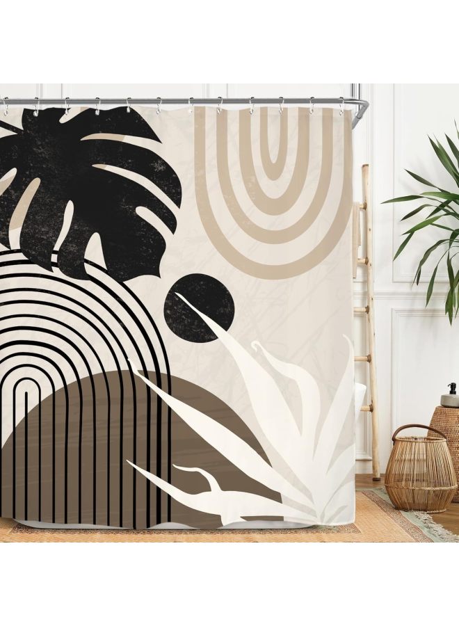 Plaid Waterproof Shower Curtain, Mildew-proof Bathroom Toilet Shower Parion Curtain